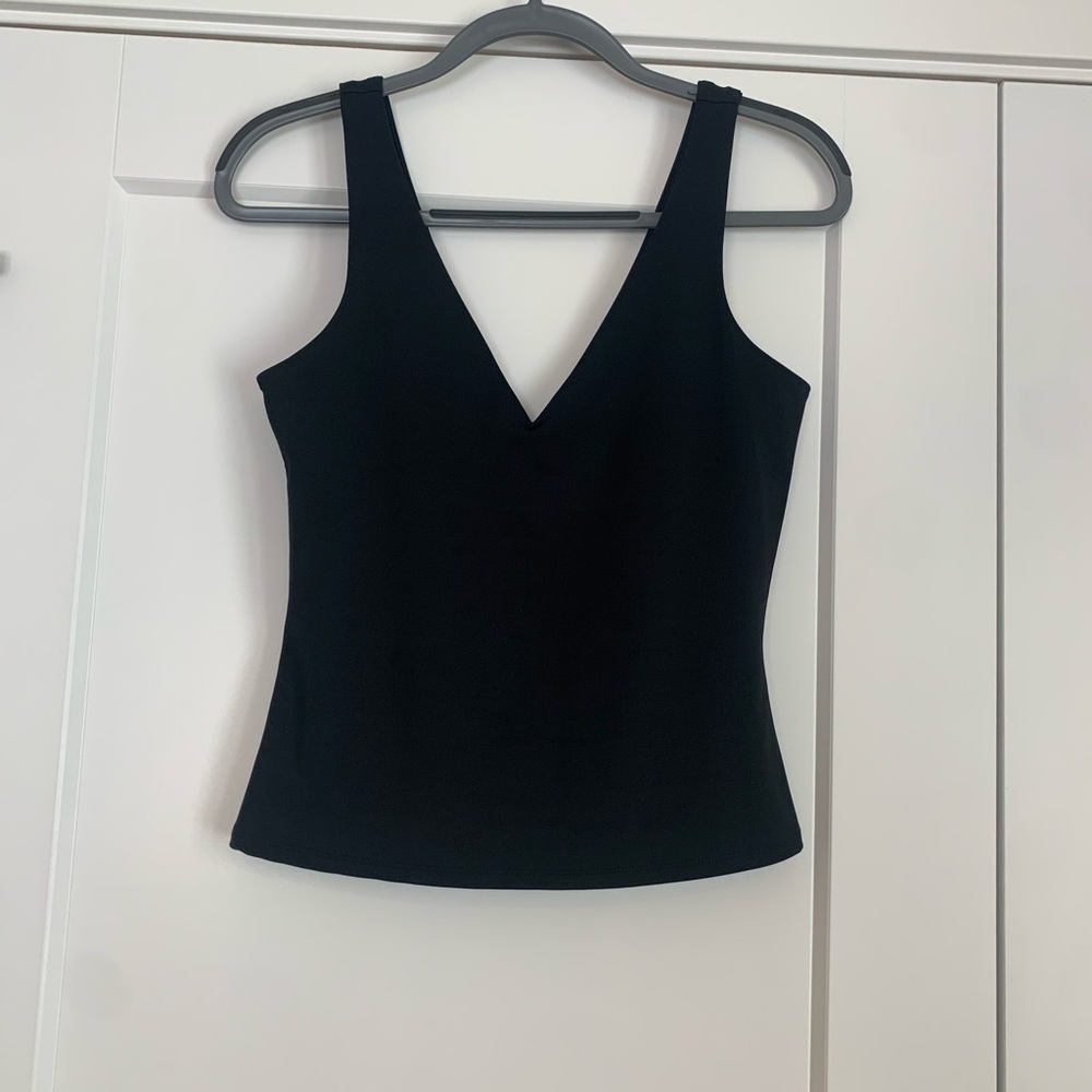 Black Express Body Contour Vneck Tank